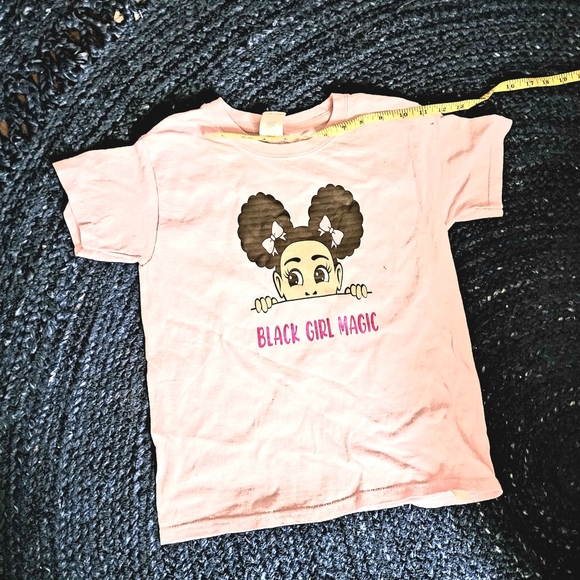 Youth girls extra small black girl magic with lil girl afro puffs t-shirt - Picture 5 of 7